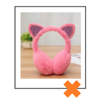 Oorwarmers katje koraal